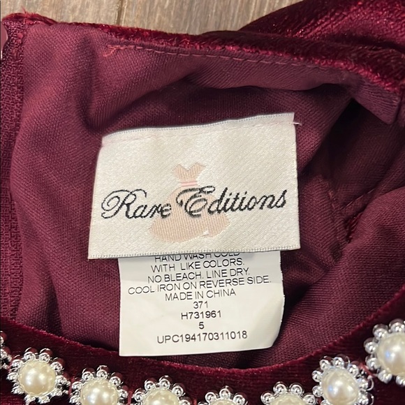 Rare Editions Red Velvet Tiered Dress - Picture 10 of 11